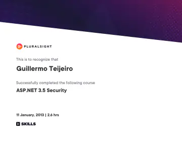 Certificate: ASP.NET 3.5 Security