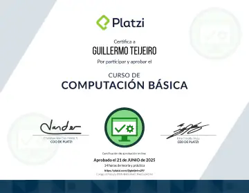 Certificate: Fundamentos de Computadores e Informática