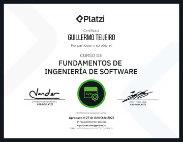 Certificate: Fundamentos de Ingeniería de Software