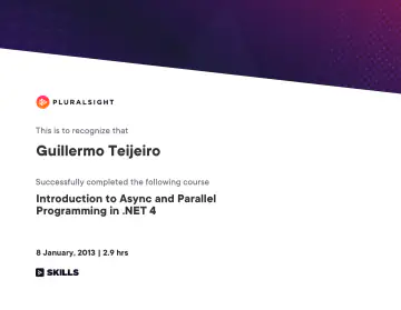 Certificate: Introduction to Async and Parallel Programming in .NET 4