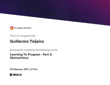 Certificate: Learning To Program - Part 2: Abstractions