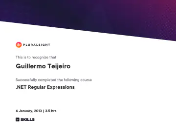 Certificate: .NET Regular Expressions