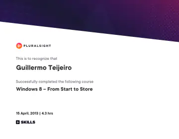 Certificate: Windows 8 – From Start to Store